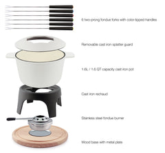 Cast Iron Fondue Set | Sierra | Matte White | Swissmar