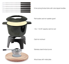 Cast Iron Fondue Set | Sierra | Metallic Black | Swissmar