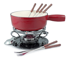 Cast Iron Fondue Set | Lugano | Cherry Red | Swissmar