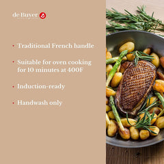 de Buyer Frypan 9.5" Mineral B Element (Carbon Steel)