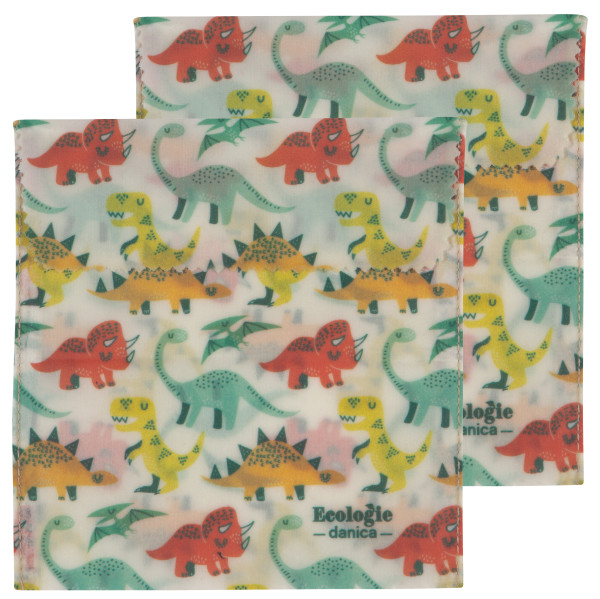 Beeswax Dandy Dino Sandwich Bags / 2 pc / Ecologie